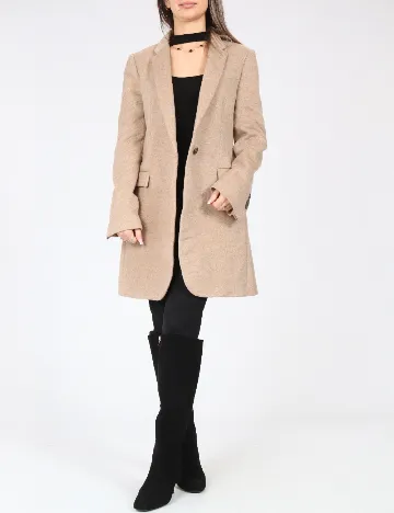 Palton Zara, bej Crem