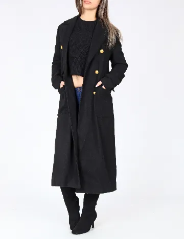 Palton Bershka, negru Negru