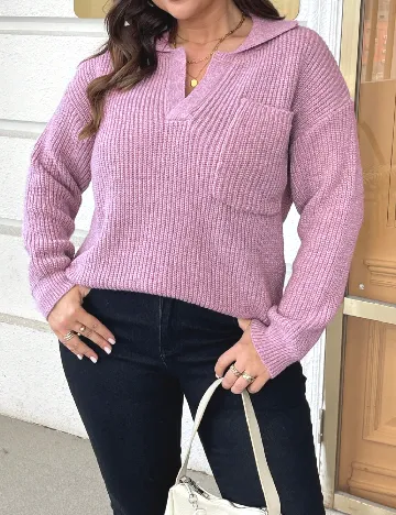 Pulover SHEIN CURVE, roz Roz