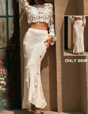 Fusta SHEIN, alb Alb