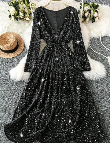 Rochie lunga SHEIN CURVE, negru Negru