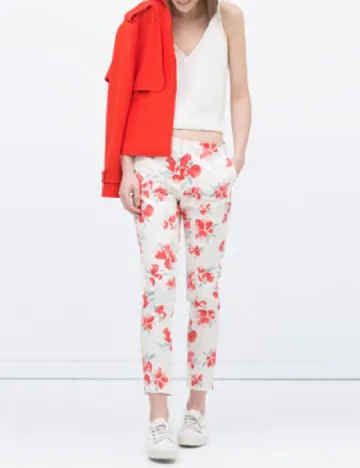 Pantaloni Zara, floral Floral print