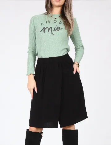 Pantaloni scurti Zara, negru Negru