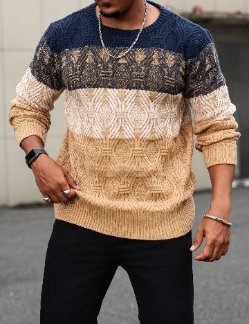 Pulover SHEIN Plus Size Men, mix culori