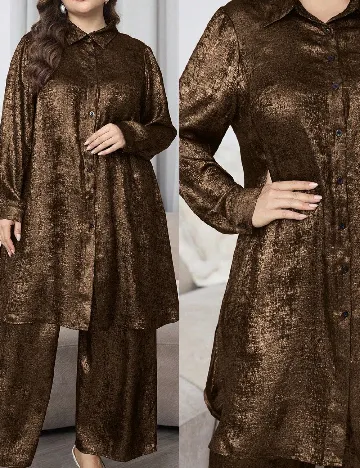 Compleu SHEIN CURVE, maro Maro