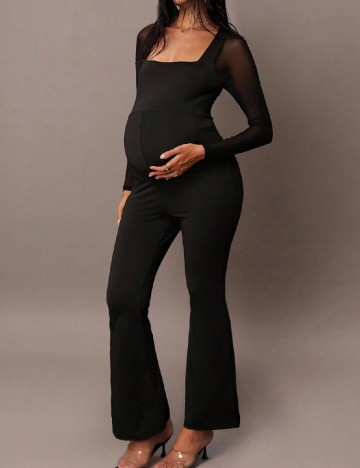 Salopeta SHEIN Maternity, negru