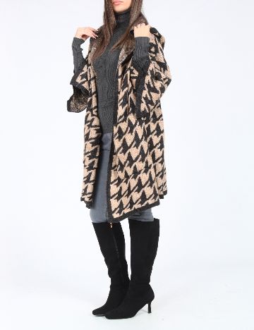 Cardigan Zara, negru/crem