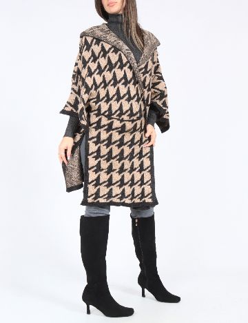 Cardigan Zara, negru/crem