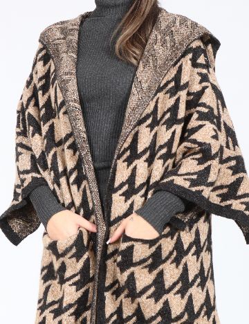 Cardigan Zara, negru/crem