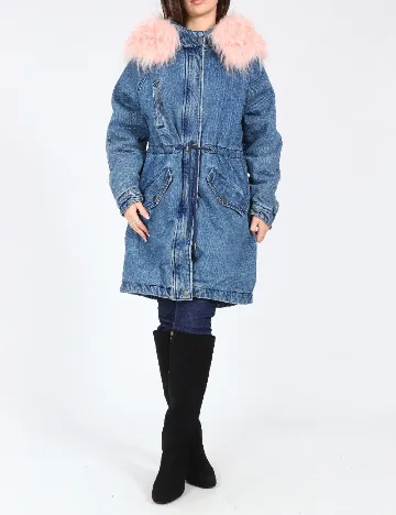 Geaca Bershka, albastru Albastru