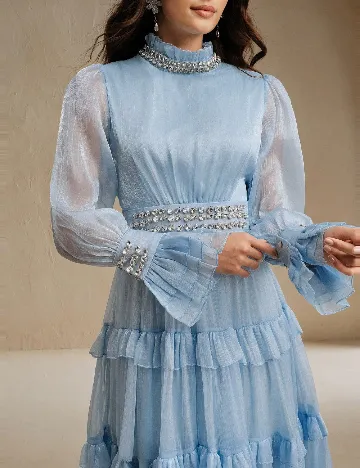 Rochie lunga Anewsta, albastru Albastru