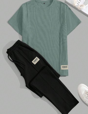 Compleu SHEIN, negru/verde