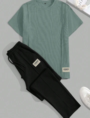 Compleu SHEIN, negru/verde Negru