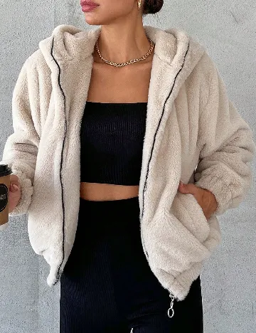 Jacheta SHEIN, ecru Alb