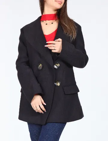 Palton Zara, bleumarin Albastru