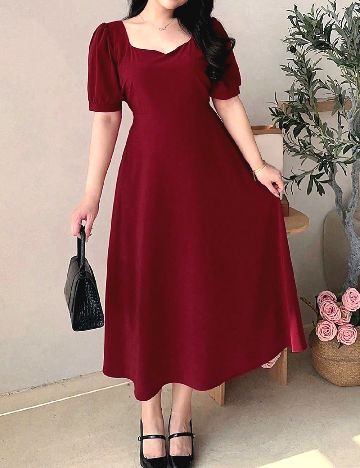 Rochie lunga Dazy Plus Size, rosu