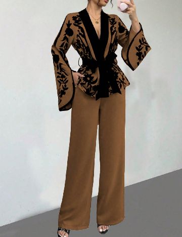 Compleu SHEIN, maro/negru