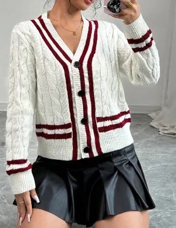 Cardigan SHEIN, alb Alb