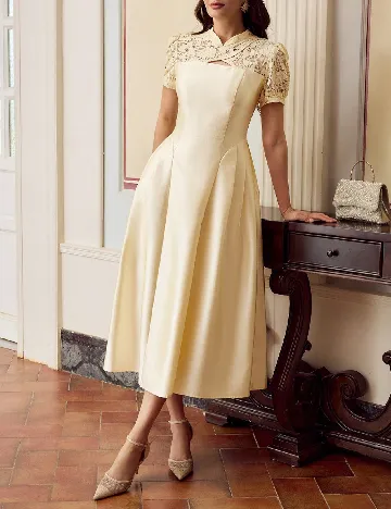 Rochie medie MOTF, galben Galben