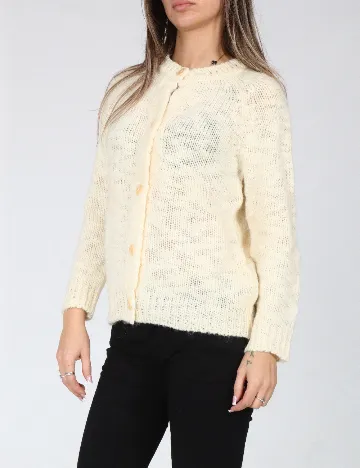 Cardigan Zara, ecru Alb