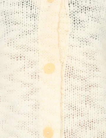 Cardigan Zara, ecru Alb