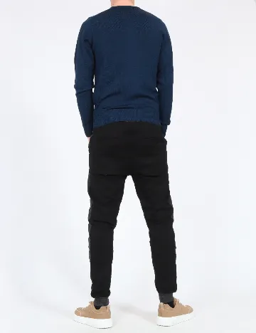 Pantaloni Bershka, negru/gri Negru