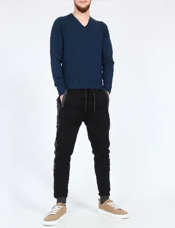 Pantaloni Bershka, negru/gri Negru