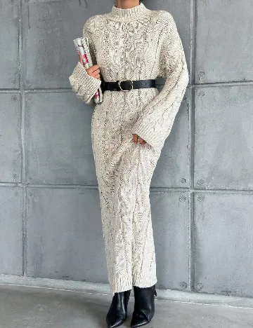 Rochie lunga SHEIN, ecru Alb