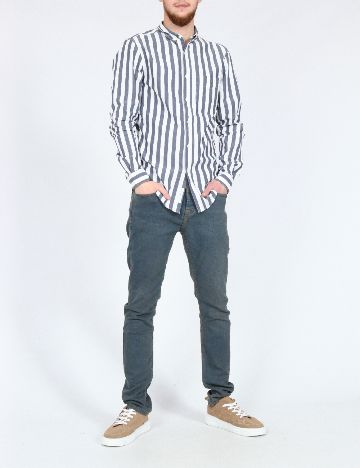 Camasa Pull&Bear, alb/albastru