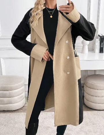 Palton SHEIN, negru/crem Negru