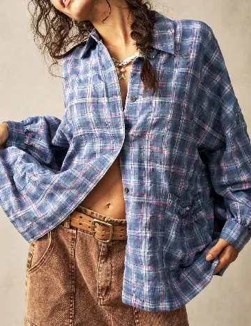 Camasa SHEIN, albastru Albastru