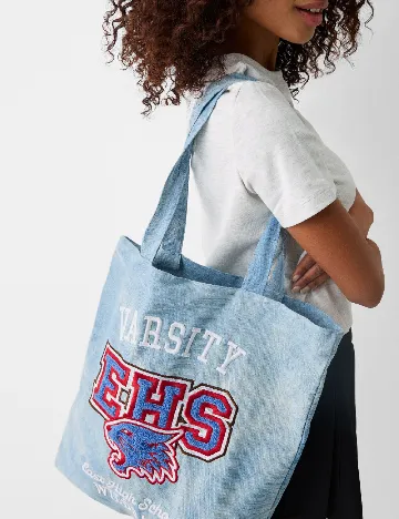 Sacosa Bershka, albastru Albastru