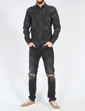 Camasa Pull&Bear, gri inchis Gri