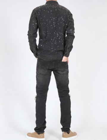 Camasa Pull&Bear, gri inchis