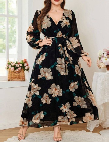 Rochie lunga SHEIN CURVE, floral print