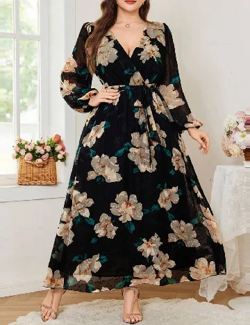 Rochie lunga SHEIN CURVE, floral print Floral print