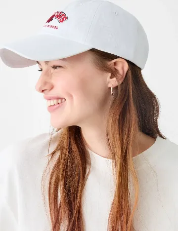 Sapca Bershka, alb Alb