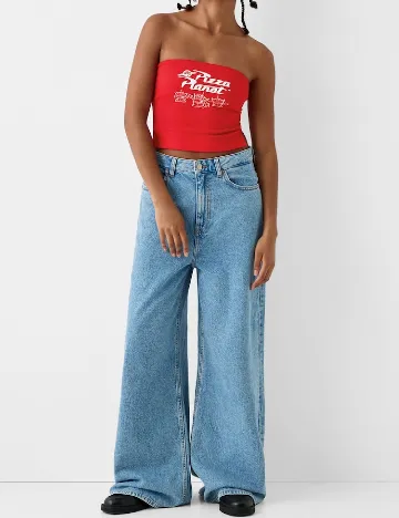 Top Bershka, rosu Rosu