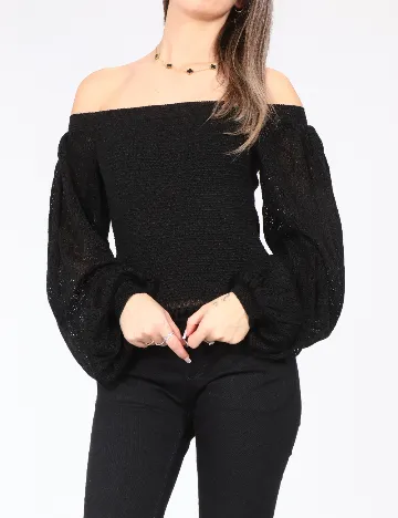 Top Bershka, negru Negru