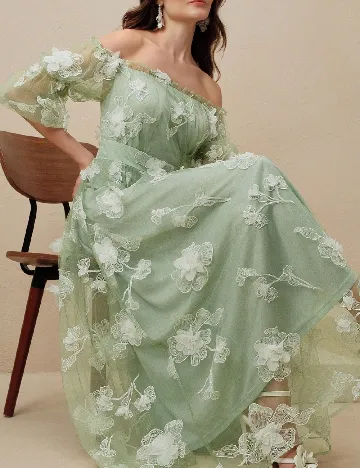 Rochie lunga SHEIN, verde Verde