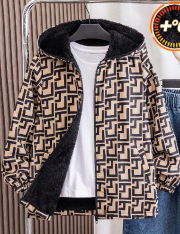 Geaca Shein Kids, maro/negru