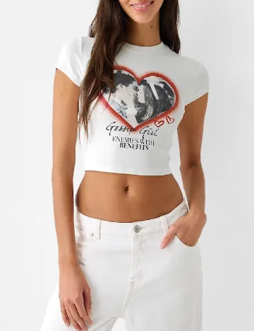 Top Bershka, alb Alb