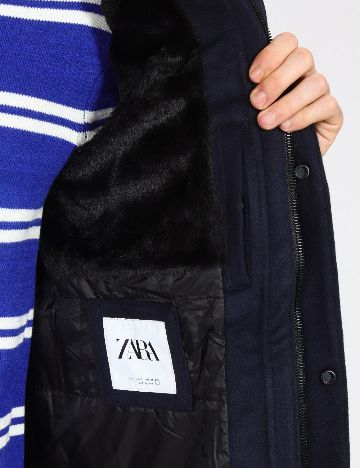 Palton Zara, bleumarin