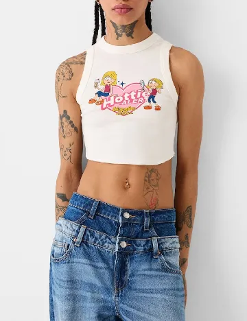 Top Bershka, alb Alb