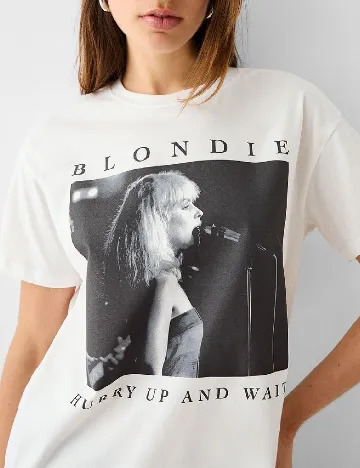 Tricou Bershka, alb Alb