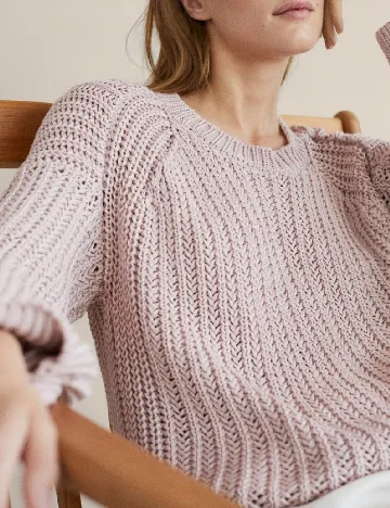 Pulover Massimo Dutti, roz pudra Roz