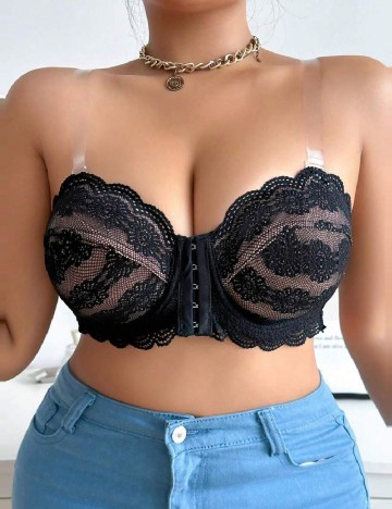 Set sutiene 2 bucati SHEIN CURVE, negru/roz