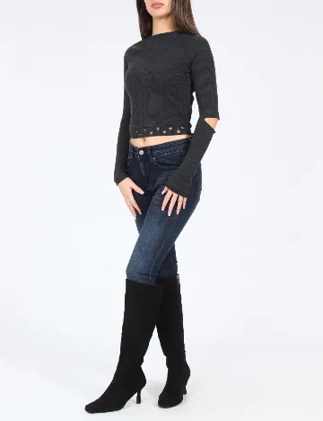 Bluza Bershka, gri inchis Gri