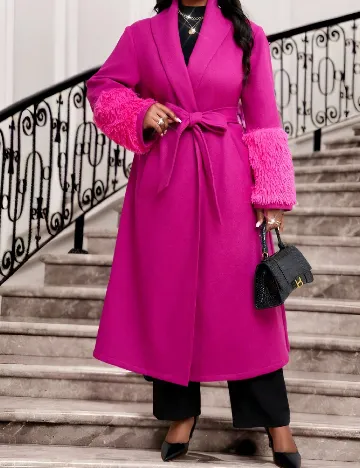 Palton SHEIN CURVE, roz Roz