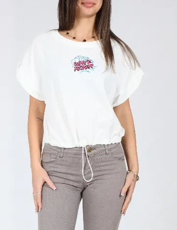 Bluza Bershka, alb Alb